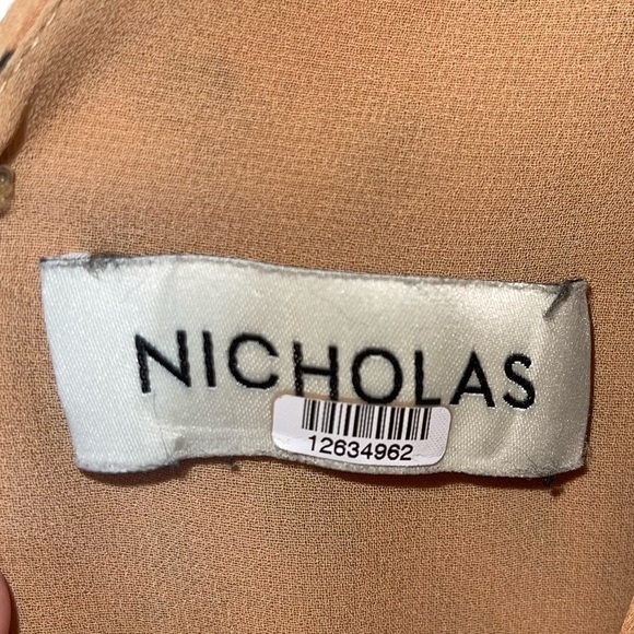 NICHOLAS Ruched Leopard Print Silk Crepe Long Sleeve Mini Dress Size US 4 - Picture 8 of 13